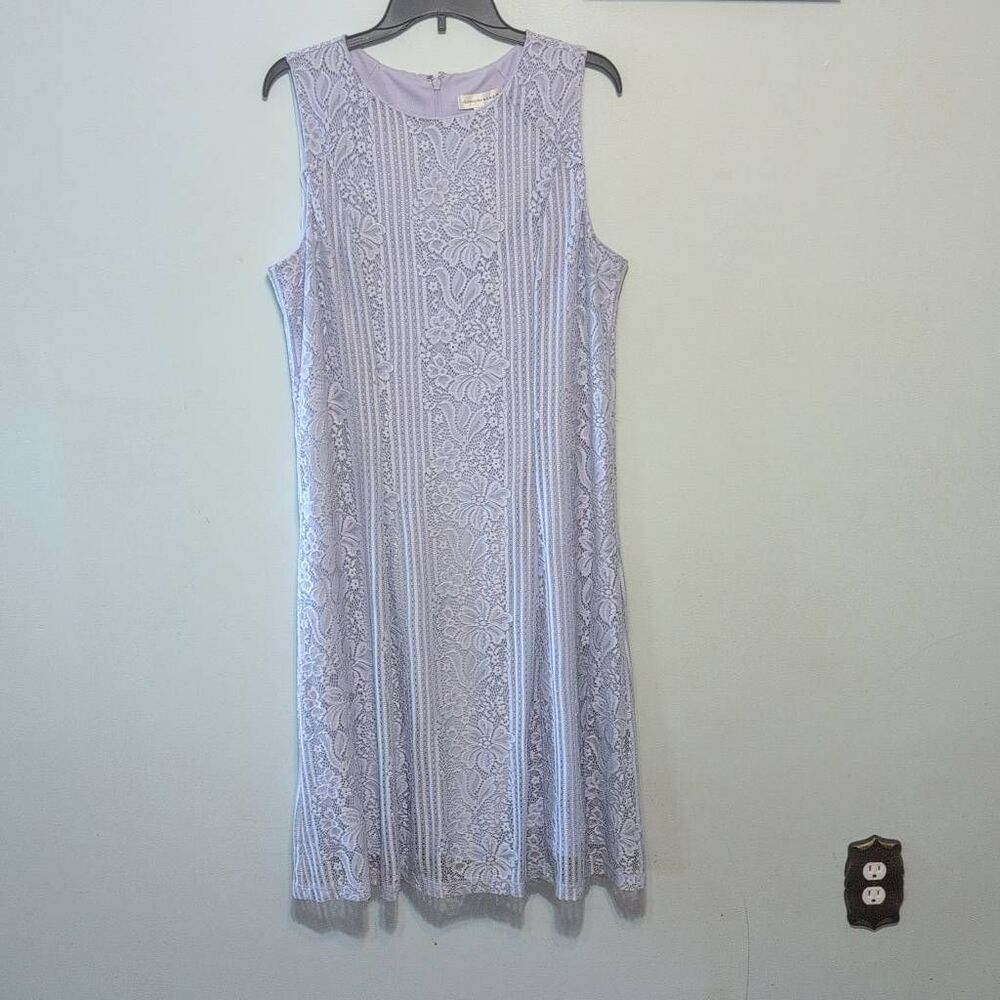 NWT Christopher & Banks size L Light Blue Lace Dress